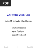 EL2450 Hybrid and Embedded Control: Lecture 12: Verification of Hybrid Systems