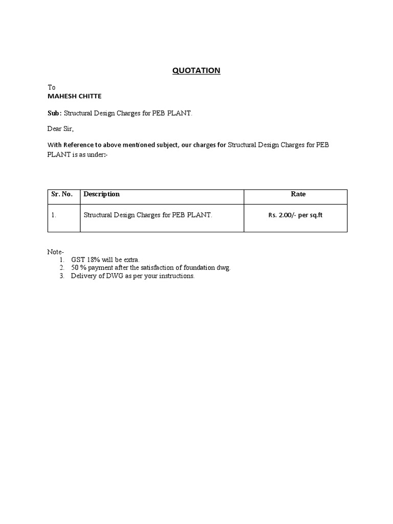 Quotation | PDF | Technology & Engineering