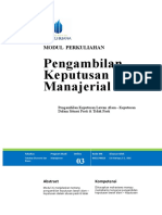 Modul 03 - Pengambilan Keputusan Lawan Alam - Keputusan Dalam Situasi Pasti Tidak Pasti