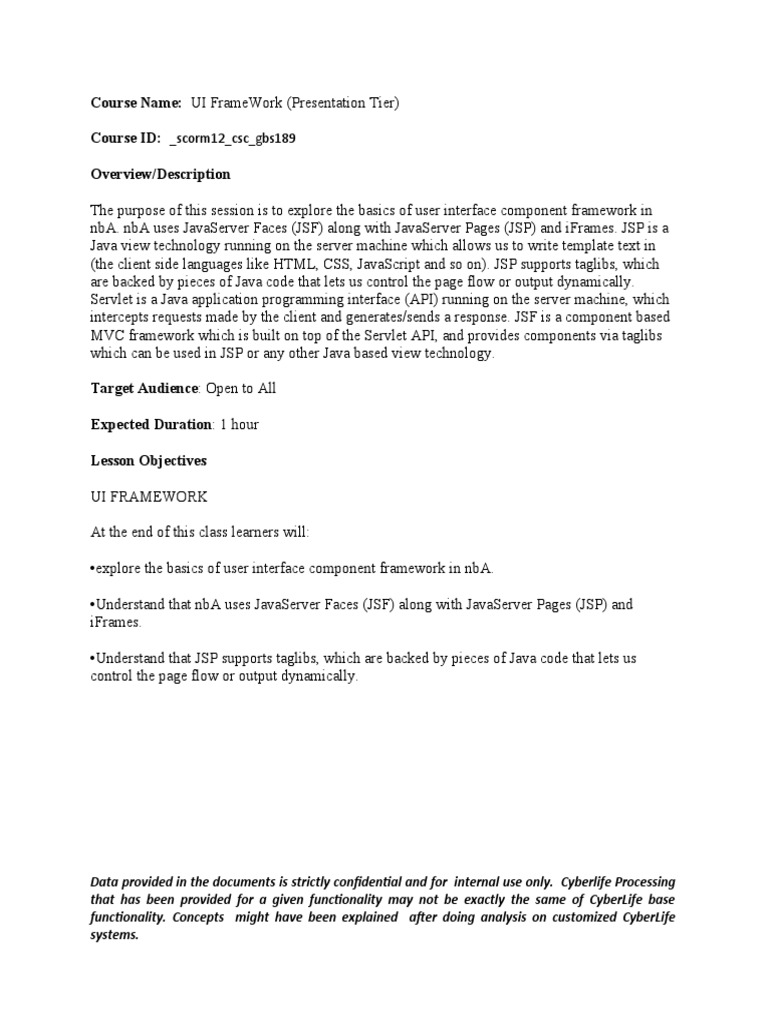 JSP Basics in UI Framework Session | PDF | Art | Computers