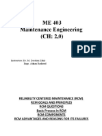 Lecture No 11 Reliability Centered Maintenance