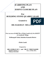 Quarrying Plan AND Progressive Closure Plan For Building Stone Quarry Lease