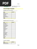 Home Budget Template