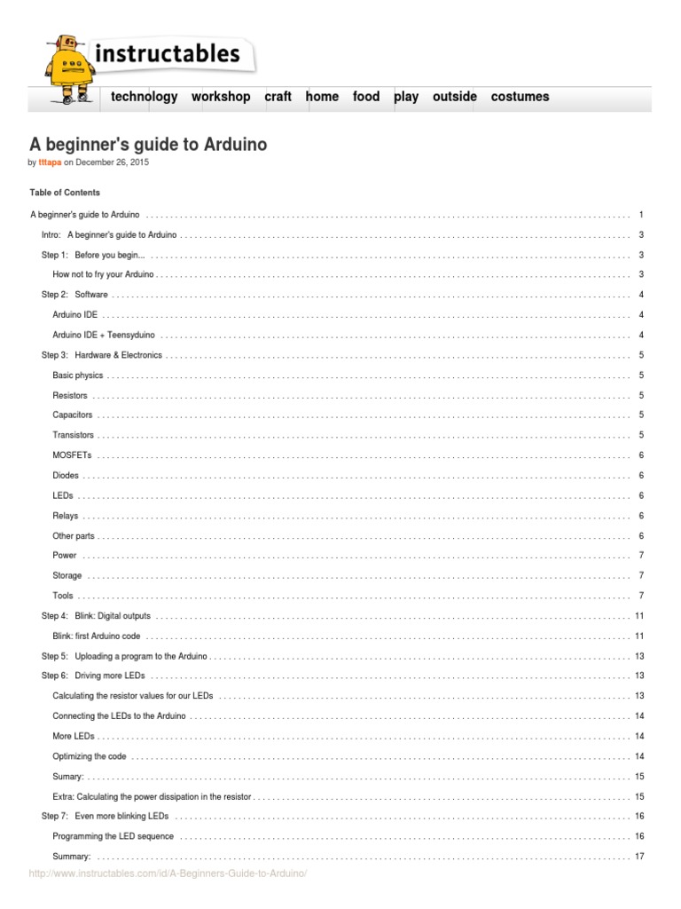 A Beginners Guide To Arduino PDF | PDF | Field Effect Transistor ...
