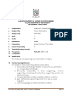 Curriculum Document: Beng. (Hons) in Chemical Engineering