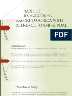 Scenario of Pharmaceutical Export To Africa With Refrence