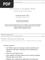 Mathematics in The Modern World: Problem Solving and Reasoning