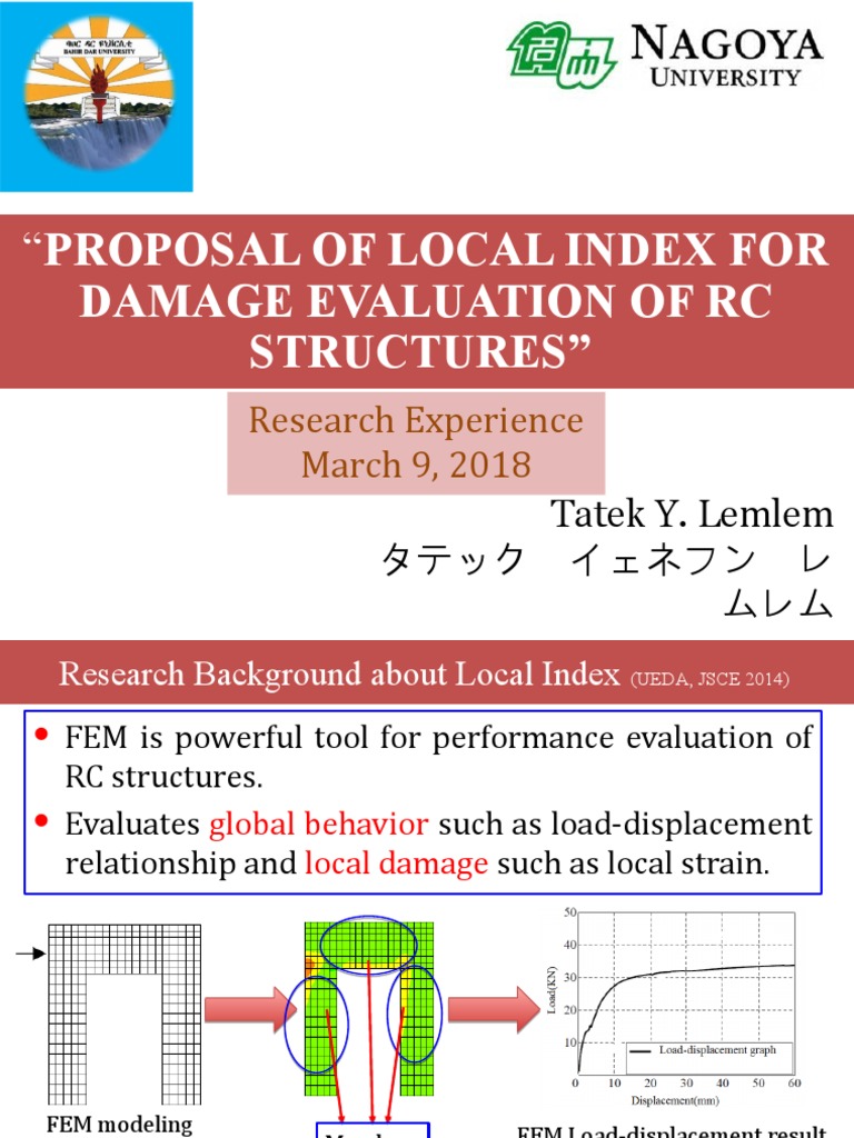 Damage Evaluation of RC Structures": "Proposal of Local Index For | PDF ...