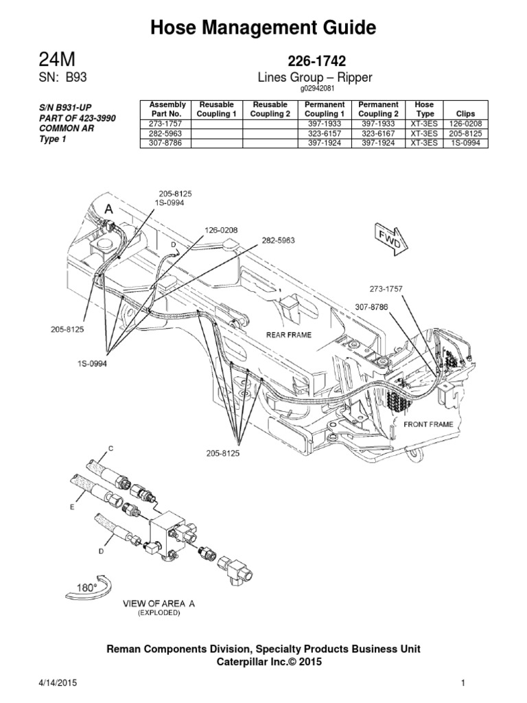 Hose Management Guide: SN: B93 Lines Group - Ripper | PDF | Automotive ...