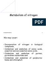 Che 3111 Lecture Notes, Nitrogen Metabolism 2019 July 2020 PDF
