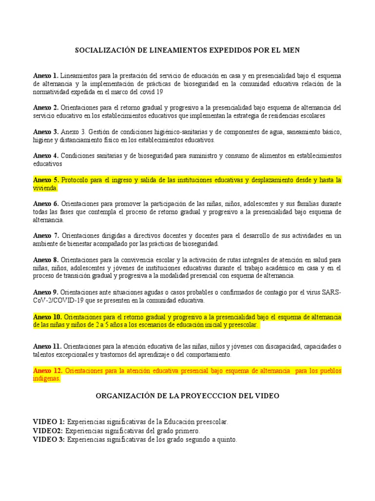Lineamientos para Educación en Alternancia | PDF | Educación de la ...