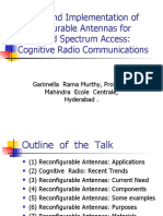 Design and Implementation of Reconfigurable Antennas For Increased Spectrum Access: Cognitive Radio Communications
