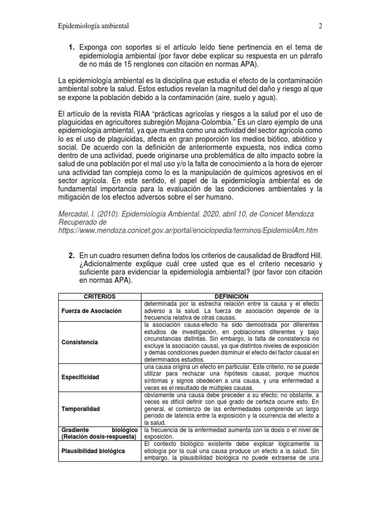 Epidemiologia Ambiental Pdf Entorno Natural Epidemiologia