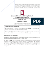 Jiayuan International Group Limited 佳源國際控股有限公司: Announcement Appointment Of President