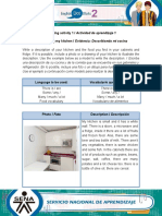 Learning Activity 1 / Actividad de Aprendizaje 1 Evidence: Describing My Kitchen / Evidencia: Describiendo Mi Cocina