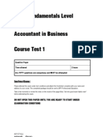 ACCA Fundamentals Level Paper F1 Accountant in Business Course Test 1