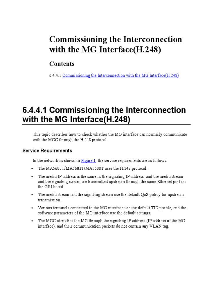 H.248 MG Interface Interconnection Guide | PDF | Internet Protocols ...