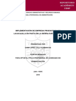 Implementación de Empresa Productora de Lavavajilla en Pasta en La Sierra Sur de Peru PDF