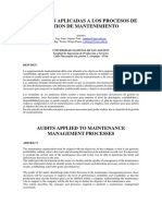 Auditorias Aplicadas A Los Procesos de Gestion de Mantenimiento