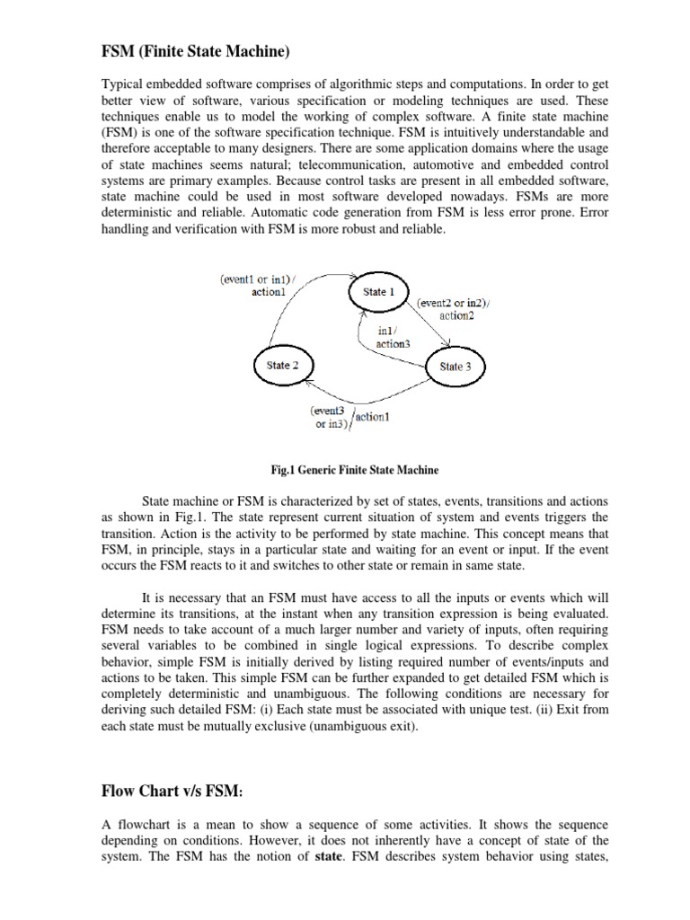 Fig 1 Generic Finite State Machine Pdf Systems Engineering