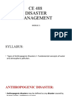 CE 488 DISASTER MANAGEMENT MODULE 5 SYLLABUS