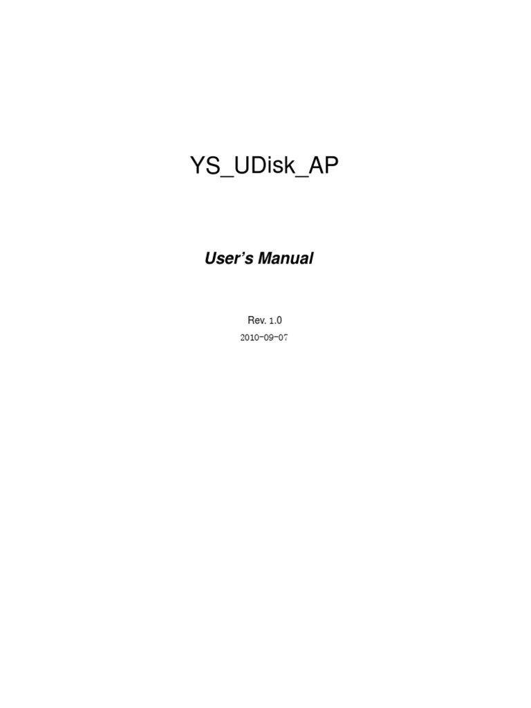YS UDisk AP User Manual | PDF | Login | Computer File