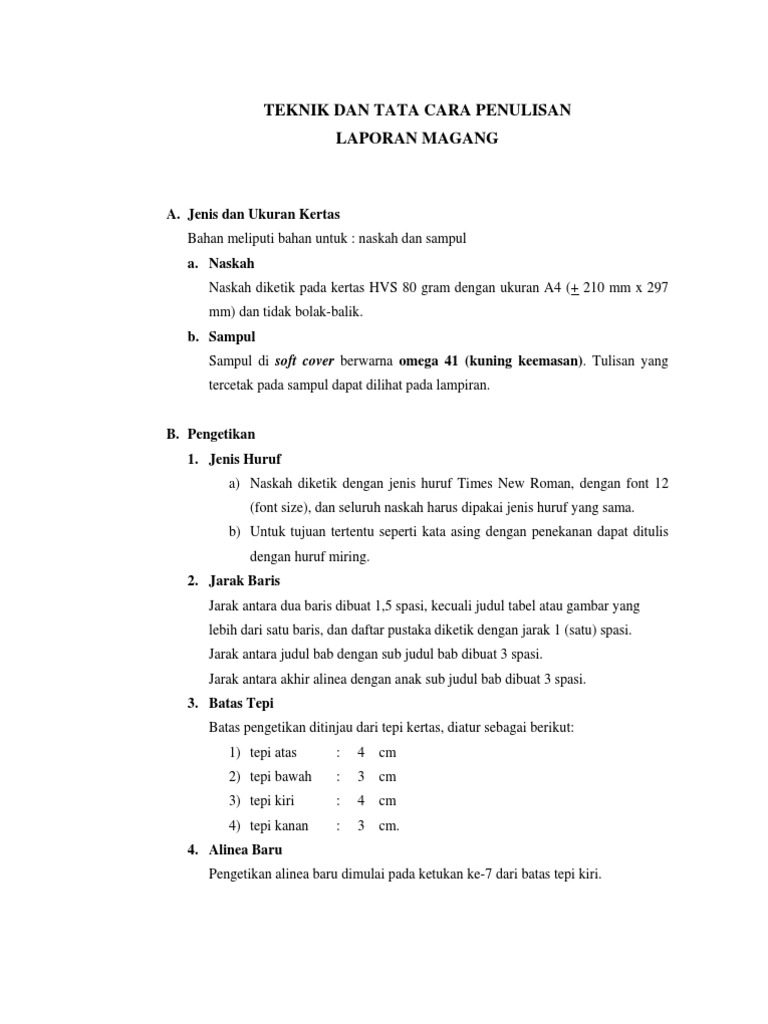 Contoh Laporan Dan Tata Cara Penulisan Karya - IMAGESEE