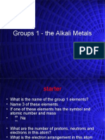 Alkali Metals Group 1 Properties Reactions