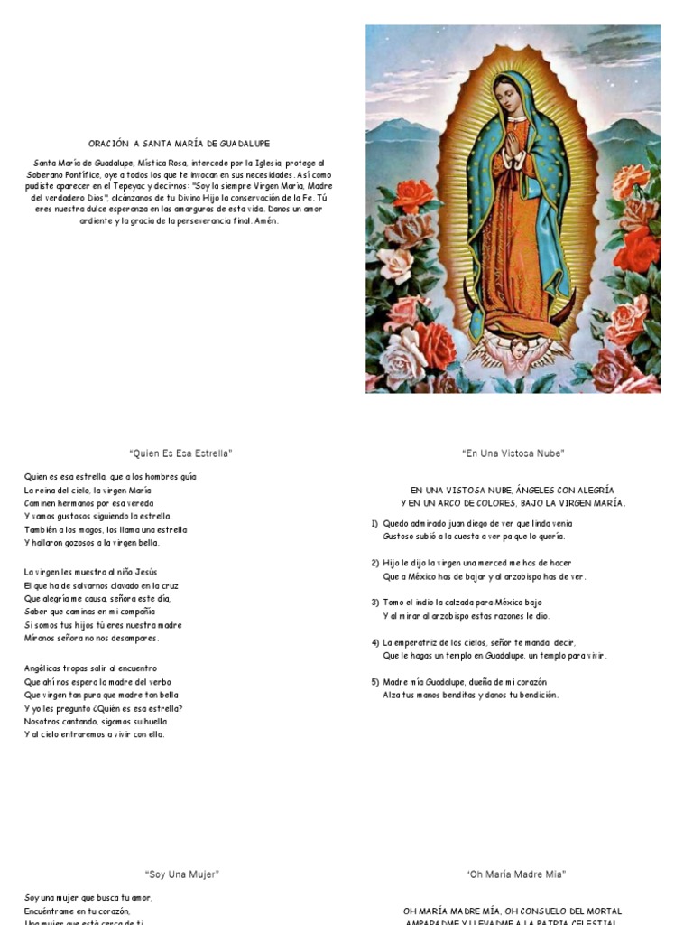 Cantos a la Virgen María: Letra y Oraciones | PDF | María, madre de ...