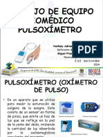 Manejo de Equipo Biomédico Pulsoxímetro: Nathaly Adriana Benavides Sandoval. Miguel Francisco Lastre Cárdenas