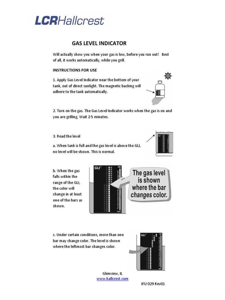 IFU029 Rev 01 GAS Level Indicator | PDF | Cooking, Food & Wine ...