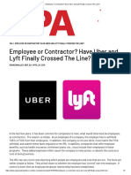 Employee or Contractor - Have Uber and Lyft Finally Crossed The Line