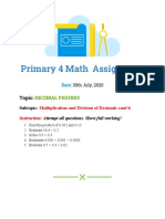 Multiplication and Division of Decimal Figures