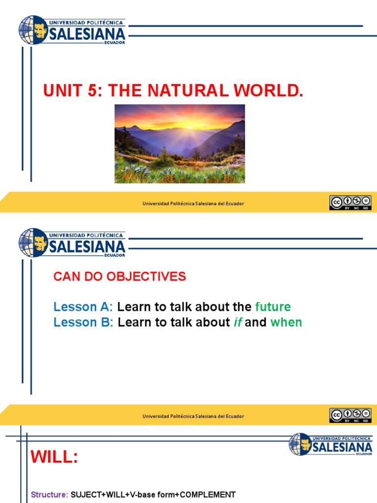 Unit 5: The Natural World.: Universidad Politécnica Salesiana Del ...