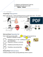 1st Periodic Exam in Kinder Filipino