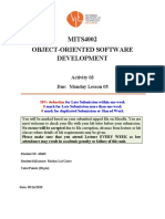MITS4002 Object-Oriented Software Development: Activity 03 Due: Monday Lesson 05