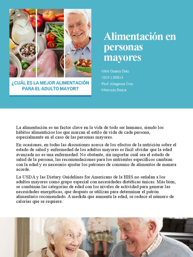 Nutrición Esencial para Adultos Mayores | PDF | Alimentos | Nutrición