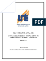 Informe de Análisis de Cumplimiento de PEI y POA 2018 - Al Primer Semestre 2018