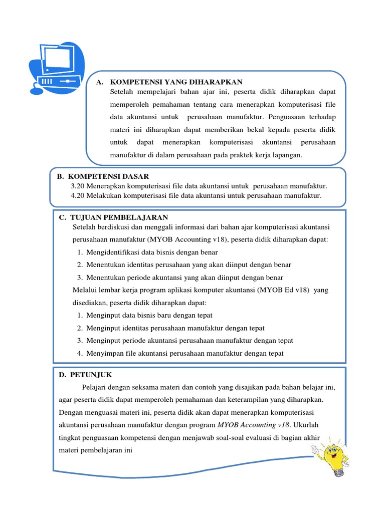 Mengidentifikasi Input Data Bisnis Baru Pada Program Myob Accounting Pdf