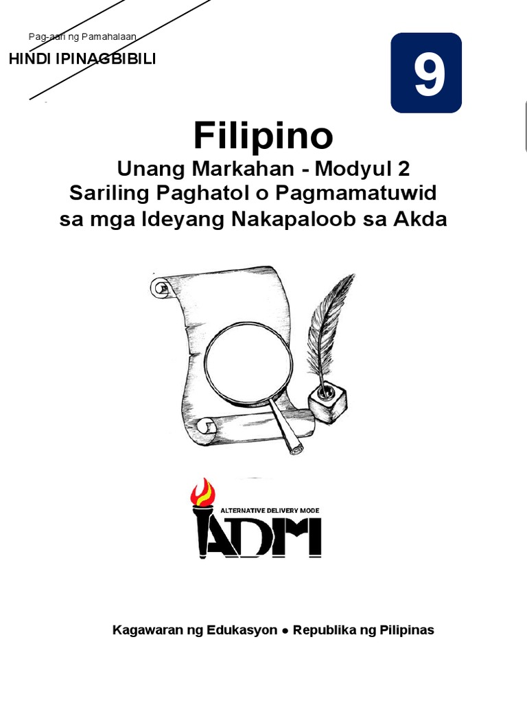 Fil9 Q1 Mod2 Sariling Paghatol o Pagmamatuwid Sa Mga Ideyang Nakapaloob