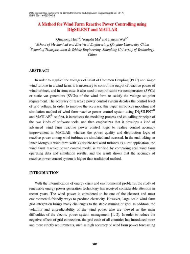 Wind Farm Reactive Power Control Method | PDF | Wind Power | Ac Power