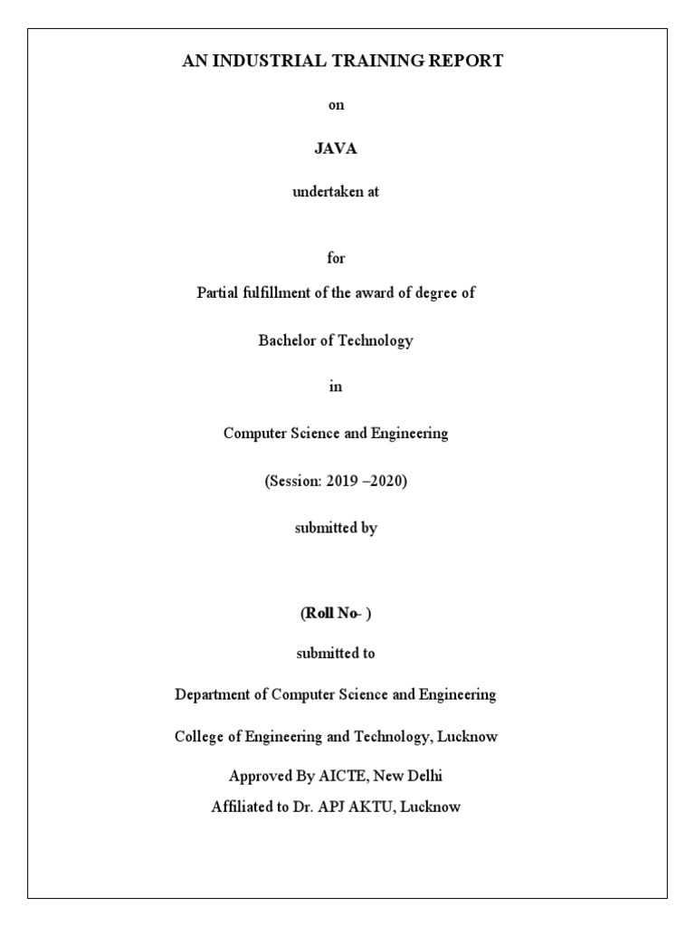 An Industrial Training Report | PDF | Computers