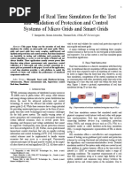 On The Use of Real Time Simulators For The Test and Validation of Protection and Control Systems of Micro Grids and Smart Grids