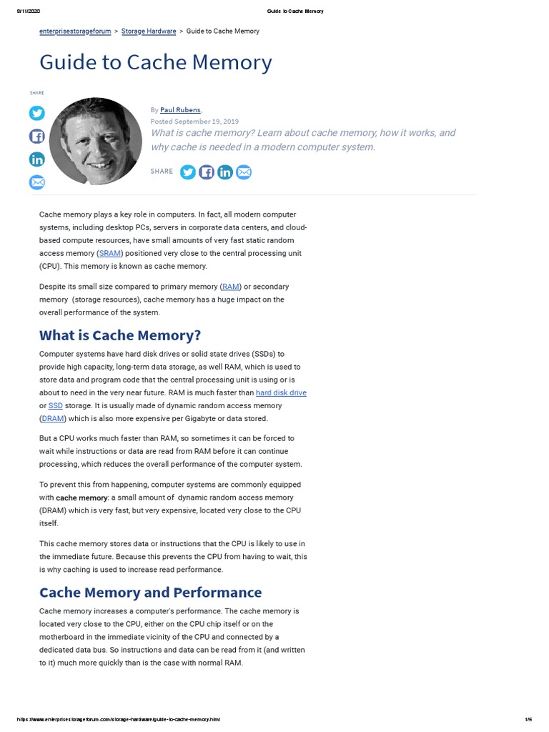 Guide To Cache Memory PDF | PDF | Cpu Cache | Cache (Computing)