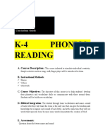 K-4 Phonics-Reading: Agape Preschool K4 Curriculum Guide