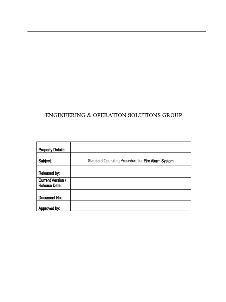 Standard Operating Procedure for the Maintenance and Operation of a ...