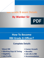 RBI Grade B Exam Details: by Wanker Sir