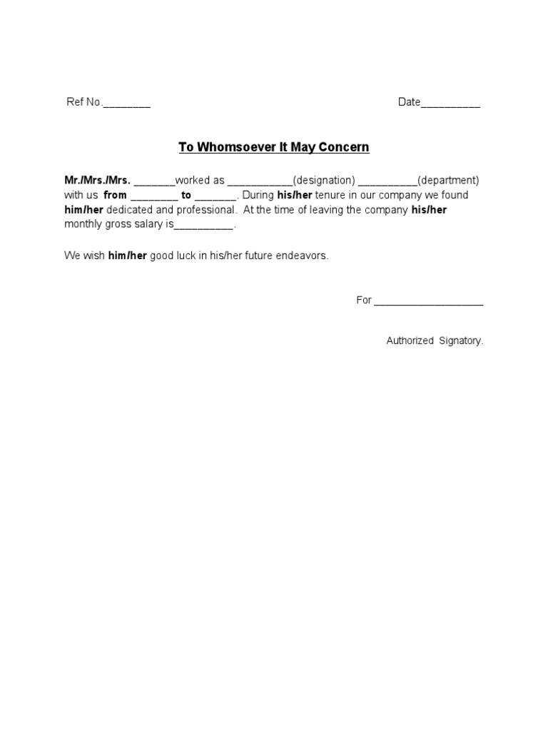 Experience Letter Template Format | PDF | Career & Growth | Finance ...