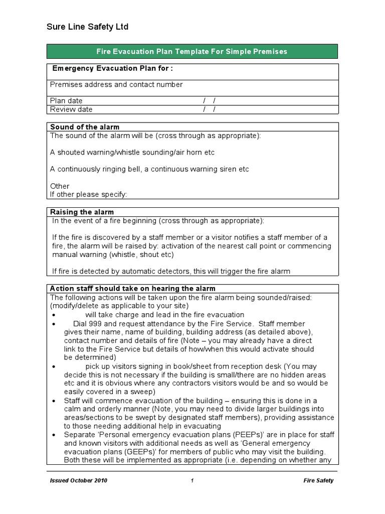 Fire Evacuation Plan Template | PDF | Fires | Emergency Management