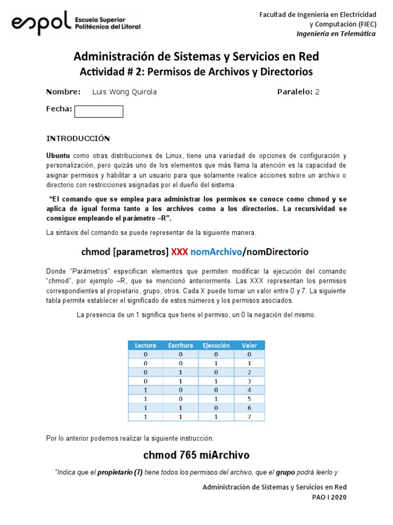 Permisos de Archivos en Ubuntu | PDF | Archivo de computadora | Usuario ...